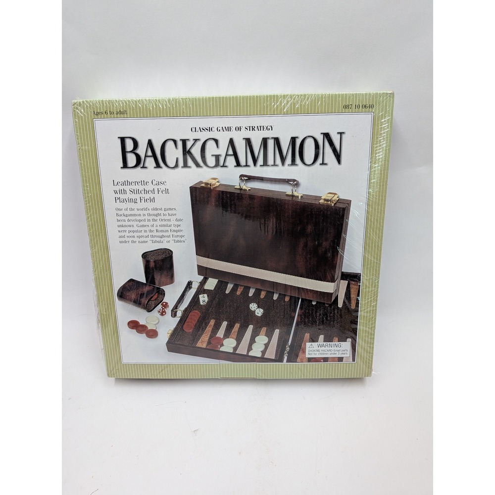 Vintage 2005 Target Backgammon Game Set Leatherette Case Stitched Felt Field NEW